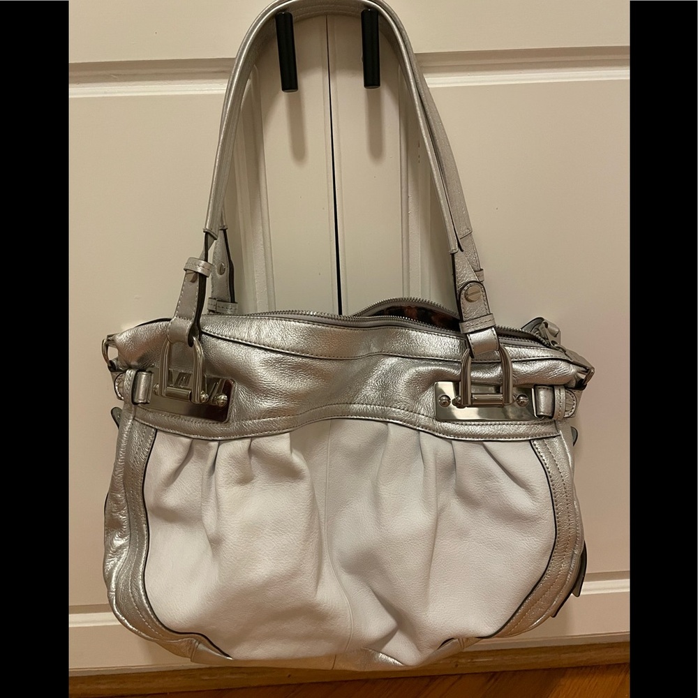 B. Mackowsky white/silver hobo bag